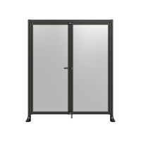 SINGLE PANEL, DOUBLE DOOR WITH HEADER-HANDLE ON LEFT 2135MM X 1800MM  1/4&quot; POLYCARBONATE, ASSEMBLED