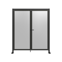 SINGLE PANEL, DOUBLE DOOR WITH HEADER-HANDLE ON RIGHT 2135MM X 1800MM  1/4&quot; POLYCARBONATE, ASSEMBLED