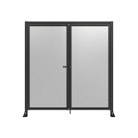 SINGLE PANEL, DOUBLE DOOR WITH HEADER-HANDLE ON LEFT 2135MM X 2000MM  1/4&quot; POLYCARBONATE, ASSEMBLED