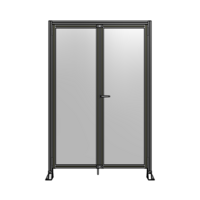 SINGLE PANEL, DOUBLE DOOR-FRAME W/ HEADER-HANDLE ON RIGHT 2135MM X 1400MM  1/4&quot; POLYCARB, ASSEMBLED