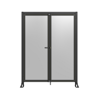 SINGLE PANEL, DOUBLE DOOR-FRAME W/ HEADER-HANDLE ON LEFT 2135MM X 1600MM  1/4&quot; POLYCARB, ASSEMBLED