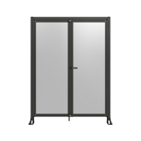 SINGLE PANEL, DOUBLE DOOR-FRAME W/ HEADER-HANDLE ON RIGHT 2135MM X 1600MM  1/4&quot; POLYCARB, ASSEMBLED