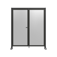 SINGLE PANEL, DOUBLE DOOR-FRAME W/ HEADER-HANDLE ON LEFT 2135MM X 1800MM  1/4&quot; POLYCARB, ASSEMBLED