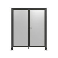 SINGLE PANEL, DOUBLE DOOR-FRAME W/ HEADER-HANDLE ON RIGHT 2135MM X 1800MM  1/4&quot; POLYCARB, ASSEMBLED