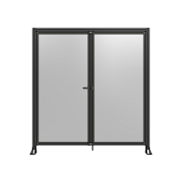 SINGLE PANEL, DOUBLE DOOR-FRAME W/ HEADER-HANDLE ON LEFT 2135MM X 2000MM  1/4&quot; POLYCARB, ASSEMBLED