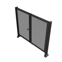 J4-1400-1600-0150-TYPTA SINGLE PANEL, DOUBLE DOOR-FRAME W/O HEADER-HANDLE ON LEFT 1400MM X 1600MM  1/4" POLYCARB, ASSEMBLED