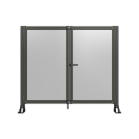 SINGLE PANEL, DOUBLE DOOR-FRAME W/O HEADER-HANDLE ON RIGHT 1400MM X 1600MM  1/4&quot; POLYCARB, ASSEMBLED