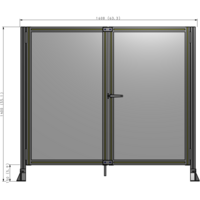 J4-1400-1600-0150-UYPTK SINGLE PANEL, DOUBLE DOOR-FRAME W/O HEADER-HANDLE ON RIGHT 1400MM X 1600MM  1/4" POLYCARB, AS A KIT