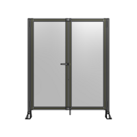 SINGLE PANEL, DOUBLE DOOR-FRAME W/O HEADER-HANDLE ON LEFT 1700MM X 1400MM  1/4&quot; POLYCARB, ASSEMBLED