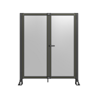 SINGLE PANEL, DOUBLE DOOR-FRAME W/O HEADER-HANDLE ON RIGHT 1700MM X 1400MM  1/4&quot; POLYCARB, ASSEMBLED