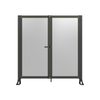 SINGLE PANEL, DOUBLE DOOR-FRAME W/O HEADER-HANDLE ON LEFT 1700MM X 1600MM  1/4&quot; POLYCARB, ASSEMBLED