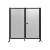 SINGLE PANEL, DOUBLE DOOR-FRAME W/O HEADER-HANDLE ON RIGHT 1700MM X 1600MM  1/4&quot; POLYCARB, ASSEMBLED