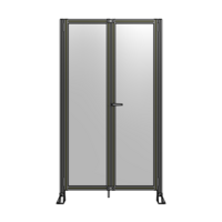 SINGLE PANEL, DOUBLE DOOR-FRAME W/O HEADER-HANDLE ON RIGHT 2135MM X 1200MM  1/4&quot; POLYCARB, ASSEMBLED