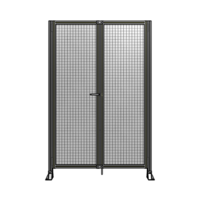 SINGLE PANEL, DOUBLE DOOR-FRAME W/O HEADER-HANDLE ON LEFT 2135MM X 1400MM  1&quot; MESH, ASSEMBLED