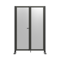 SINGLE PANEL, DOUBLE DOOR-FRAME W/O HEADER-HANDLE ON LEFT 2135MM X 1400MM  1/4&quot; POLYCARB, ASSEMBLED