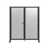 SINGLE PANEL, DOUBLE DOOR-FRAME W/O HEADER-HANDLE ON LEFT 2135MM X 1800MM  1/4&quot; POLYCARB, ASSEMBLED