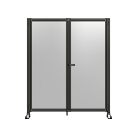 SINGLE PANEL, DOUBLE DOOR-FRAME W/O HEADER-HANDLE ON RIGHT 2135MM X 1800MM  1/4&quot; POLYCARB, ASSEMBLED