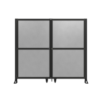 DOUBLE PANEL, DOUBLE DOOR-FRAME W/O HEADER-HANDLE ON LEFT 2135MM X 2400MM  1&quot; MESH, ASSEMBLED